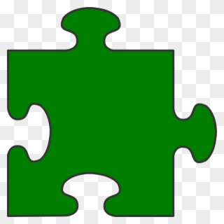 Blue Border Puzzle Piece Top-green Fill - Green Autism Puzzle Piece Clipart