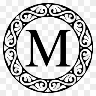 S Monogram Clipart Free - Letter M In Circle - Png Download