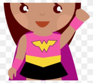 Pencil Clipart Superhero - Pink Wonder Woman Cartoon - Png Download