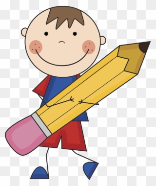 Boy With Pencil Clipart - Png Download