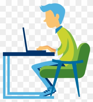 Desk Clipart Step To Success - Sitting - Png Download