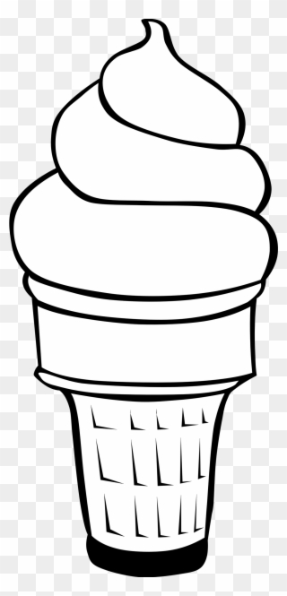 Ice Cream Cone Line Drawing 8 Tree Silhouette Clip - Ice Cream Drawing Big - Png Download