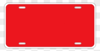 Aluminum License Plate - Blank Red License Plate Clipart