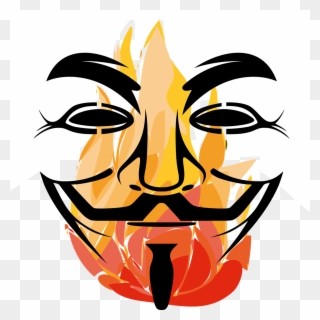 Anonymous Mask T Shirt Clipart T-shirt Guy Fawkes Mask - Anonymous Mask On Fire - Png Download