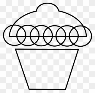 Cupcake Black And White Cupcake Outline Clip Art Clipart - Imagenes De Cupcakes Con Vectores Png White Transparent Png