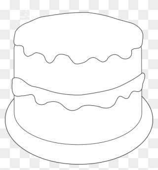 Birthday Cake To Color Clip Art - Birthday Cake With 2 Candles - Png Download