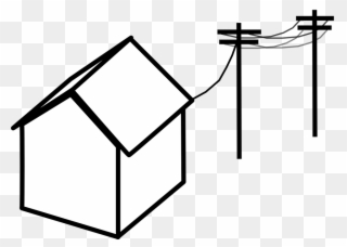 Electricity Cables - Power Lines To House Clipart