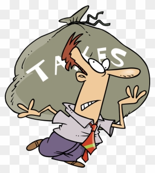 Clipart Money Payroll - Cartoon Man Paying Taxes - Png Download
