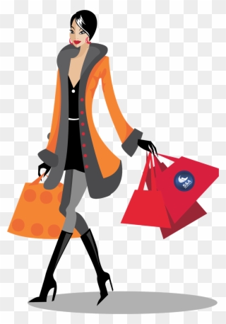Shopping Png File - Woman Shopping Vector Png Clipart