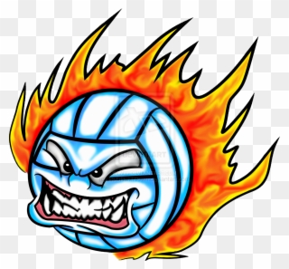Clip Art On Fire - Volleyball On Fire Png Transparent Png