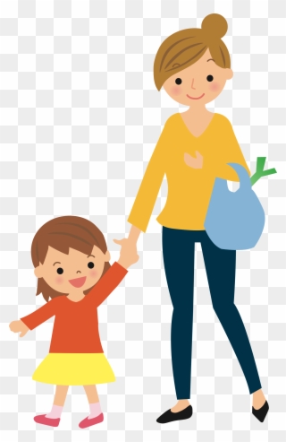 Big Image - Clipart Mum And Girl - Png Download