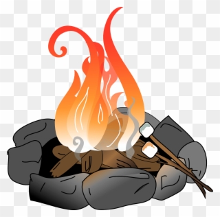 Fire Clipart Fire Pit - Campfire With Marshmallows Clipart - Png Download