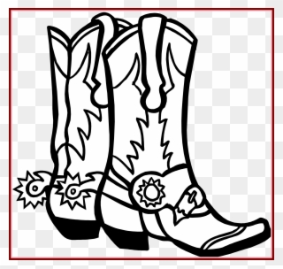 Appealing Best Black U White Clip Art - Cowboy Boots Black And White - Png Download