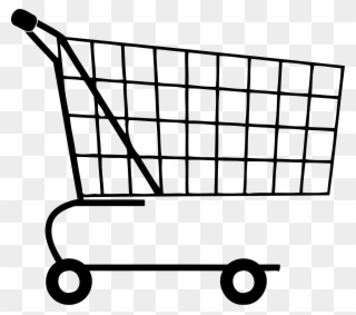 Big Image - Shopping Cart Clipart Black And White - Png Download