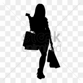 Shopping Clipart Shopping Bag - Women Shopping Bag Silhouette - Png Download