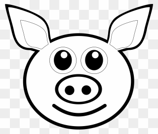 Pig Face Clipart Free Images - Drawing Of A Pig Face - Png Download