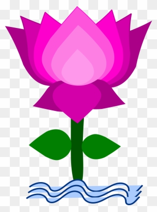 Big Image - Clip Art Of Lotus Flower - Png Download