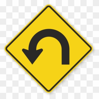 Zoom, Price, Buy - U Turn Traffic Sign Clipart