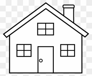 Black And White House - Line Drawing Of House Clipart