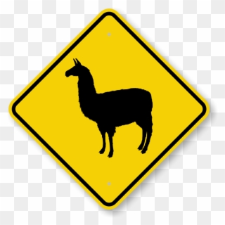 Alpaca Crossing Sign - Slow Down Clipart