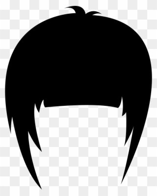 Clip Black And White Bangs Drawing Side Hair - Illustration - Png Download
