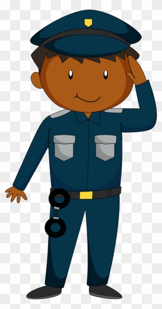 Salute Police Officer Cartoon - Police Officer Cartoon Png Clipart