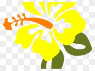 Yellow Flower Clipart Orange - Hibiscus Clip Art - Png Download