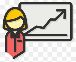 Illustration Of A Lady With A Symbol Of A Chart, With Clipart