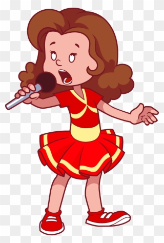 Clip Freeuse Download Cartoon Singing Girl Clip - Singing Girl Cartoon - Png Download