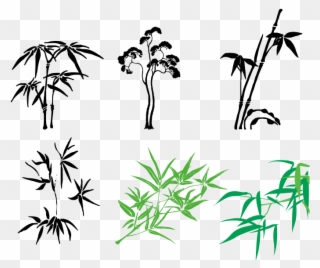 Twig Vector Hand Drawn - Bamboo Illustrations Vector Clipart