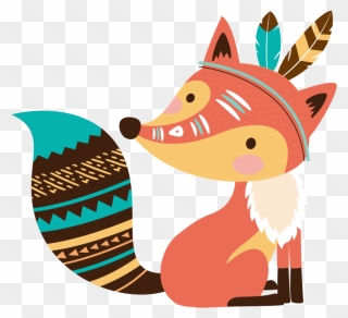 Ftestickers Clipart Fox Indian Cute - Baby Fox Cartoon Png Transparent Png