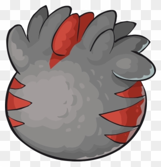 Black And Red T-rex Puffle Egg - Illustration Clipart