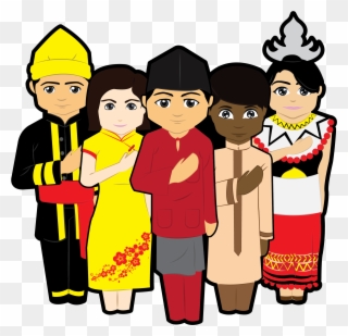 Malaysian Culture Logo Character, Character Design, - Malaysian People Cartoon Clipart