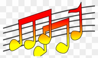 Music & Lyrics - Red And Yellow Music Notes Clipart