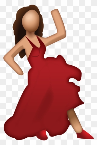 Download With Red Dress - Dance Emoji Clipart