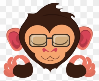 Find The Quietest Spot You Can And Treat Yourself - Cartoon Monkey With Glasses Clipart
