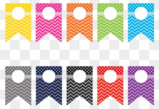 Chevrons And Dots Pennants Accents - Rlf Home Zig-zag Cornice 50" Curtain Valance - Color: Clipart