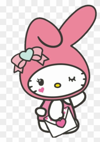Hellokitty Mymelody Cute Cosplay Sanrio Love Ribbon - Hello Kitty Cover Photo Facebook Clipart