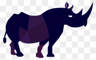Bull Rhino - Black Rhinoceros Clipart