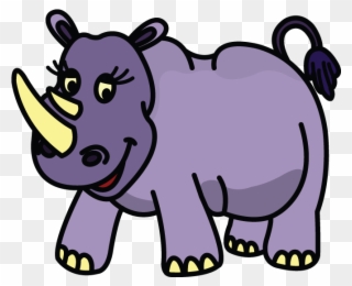 Rhinos Drawing Clip Free Library - Drawing - Png Download