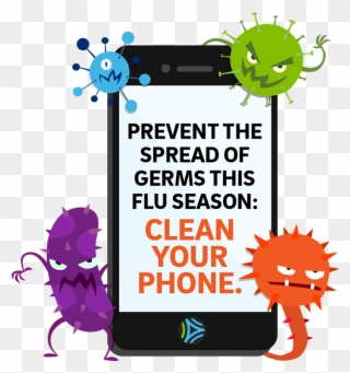 Clean Germs From Your Phone To Help Prevent Flu - Mobile Phone Clipart