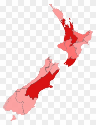 H1n1 New Zealand Map By Confirmed Cases - Passion Fruit Growing Nz Clipart