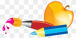 Hand Drawn Colorful Pencils Apple Elements - Clip Art - Png Download