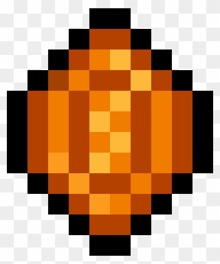 Pixel Orange Gem - Heart Minecraft Clipart