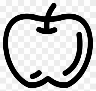 Apple Hand Drawn Fruit Outline Comments - Contorno De Una Manzana Clipart