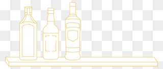 Clipart Transparent Library Bottle Transparent Bar - Transparent Liquor Bottle Outline - Png Download