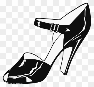 Drawn Shoe Lady Shoe - Footwear Clipart - Png Download