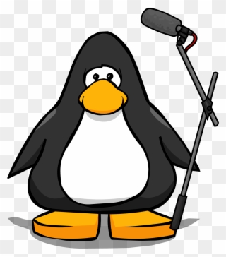 Boom Mic From A Player Card - Penguin With Hard Hat Clipart