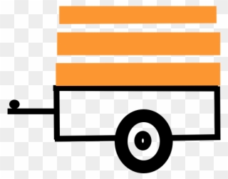 Icon Boom Trailer Flat Bed With Orange Boom - Circle Clipart