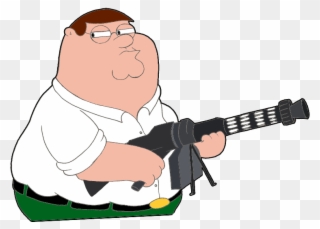 Griffon Clipart Peter Griffin - Peter Griffin With A Gun - Png Download